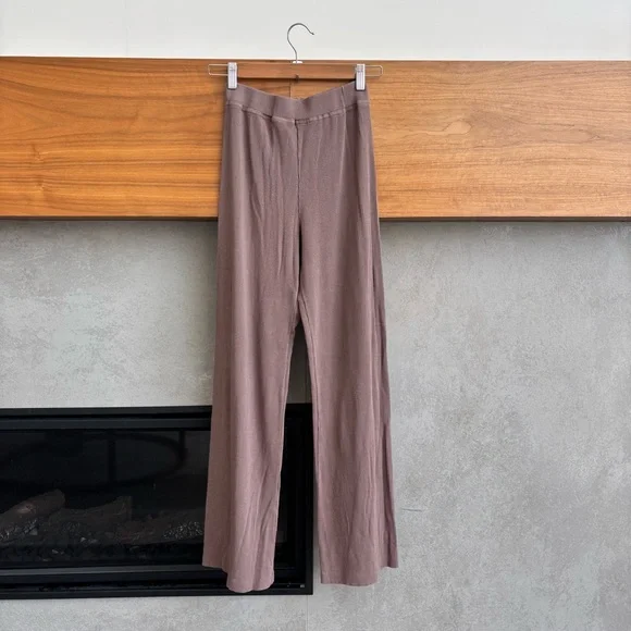 NAADAM Ribbed Lightweight Wide Leg Pants, Size S